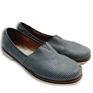 RIEKER \ Antistress Slip-On Micro Dot Pattern Comfort Shoe Blue Silver 8.5 / 40